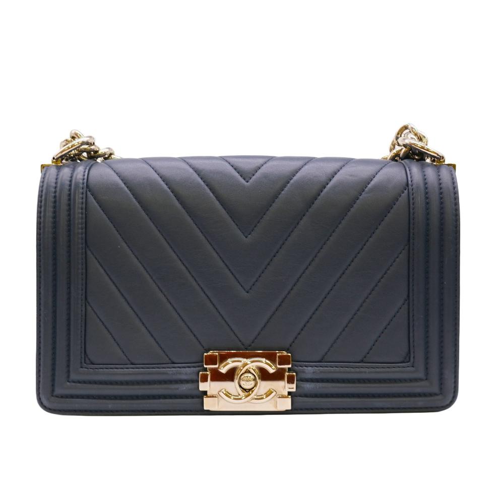 Navy Canvas Chanel Handbag