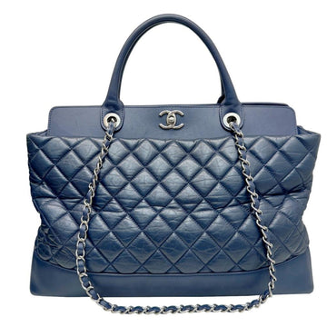 Navy Leather Chanel Handbag