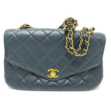 Navy Leather Chanel Shoulder Bag