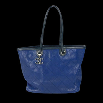 Navy Leather Chanel Shoulder Bag