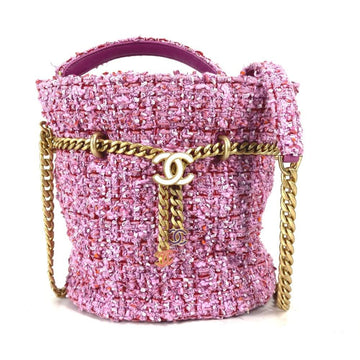Pink Fabric Chanel Handbag