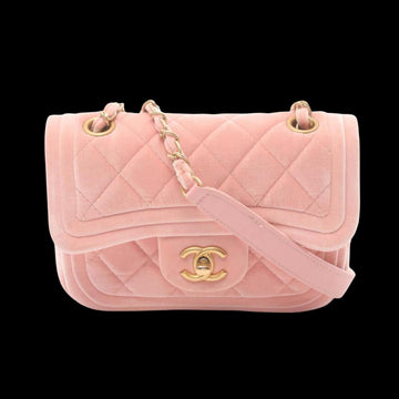 Pink Fabric Chanel Shoulder Bag