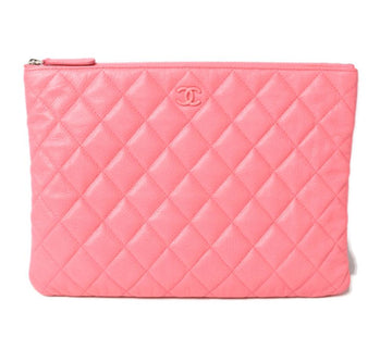 Pink Leather Chanel Pouch
