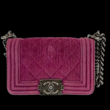Pink Leather Chanel Boy Bags