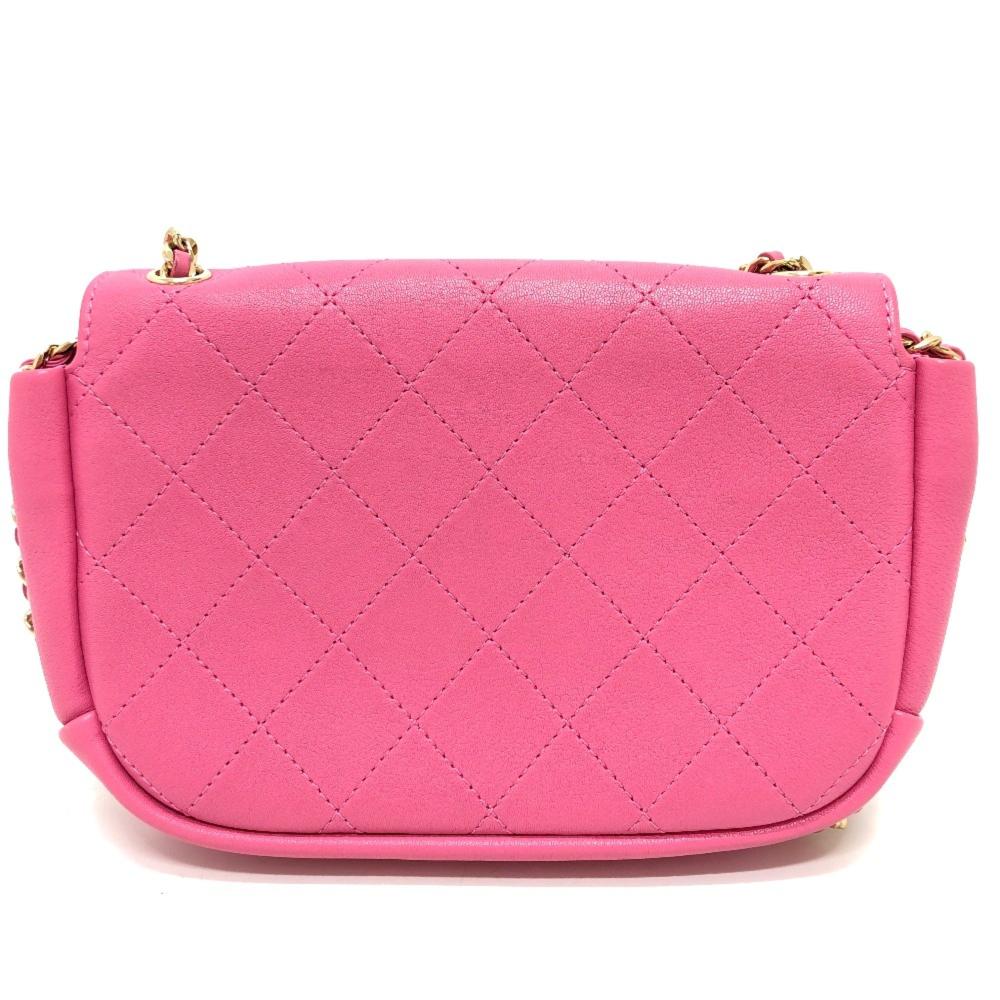 Pink Leather Chanel Shoulder Bag