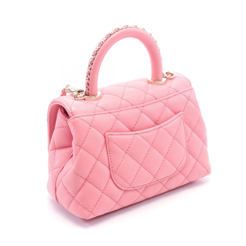 Pink Leather Chanel Handbag