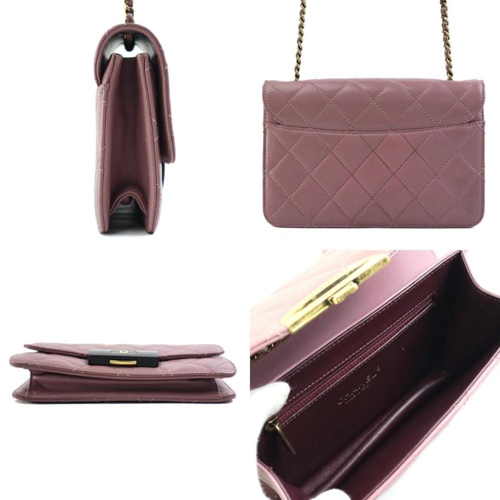 Pink Leather Chanel Shoulder Bag