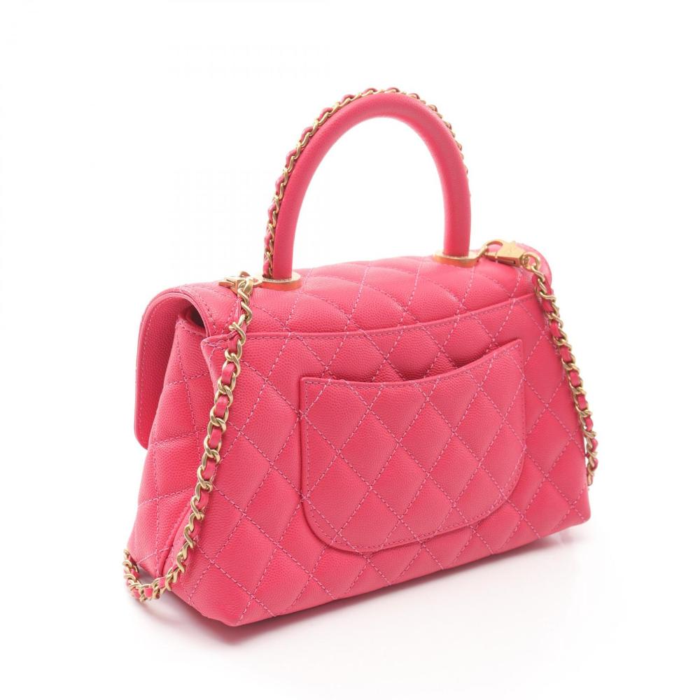 Pink Leather Chanel Handbag