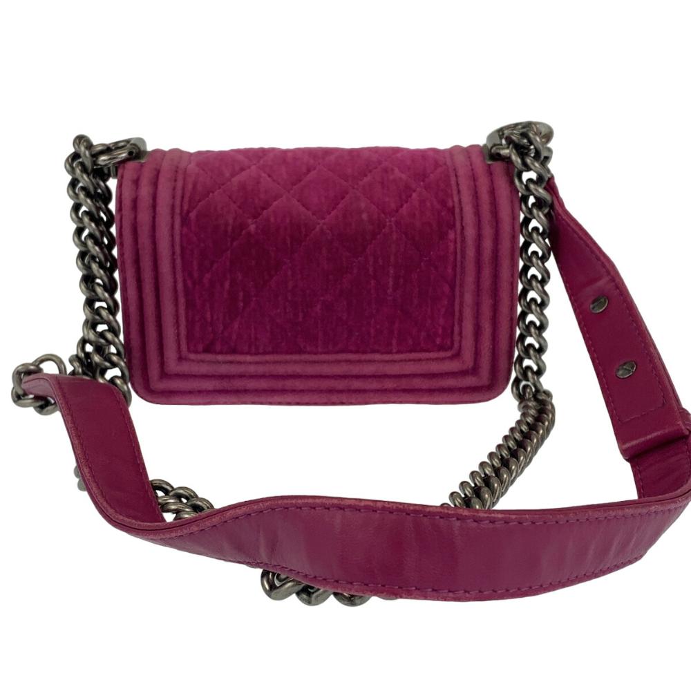 Pink Leather Chanel Boy Bags