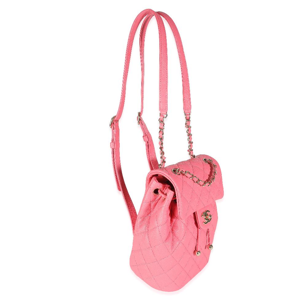Pink Leather Chanel Backpack