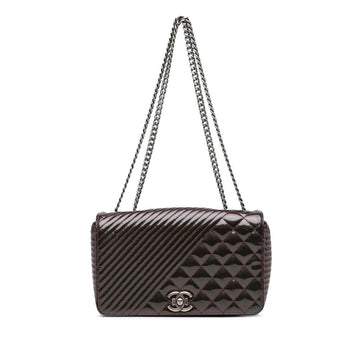 Purple Leather Chanel Boy Bags