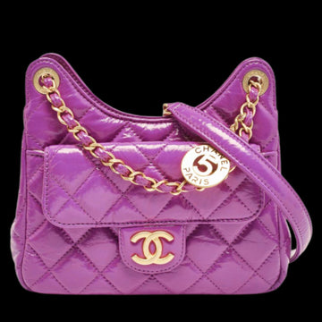 Purple Leather Chanel Handbag