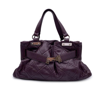 Purple Leather Chanel Handbag