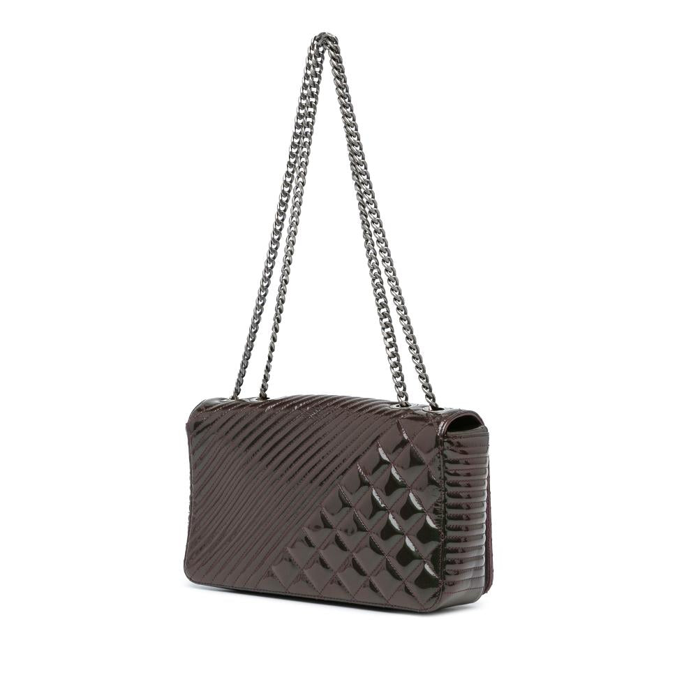 Purple Leather Chanel Boy Bags