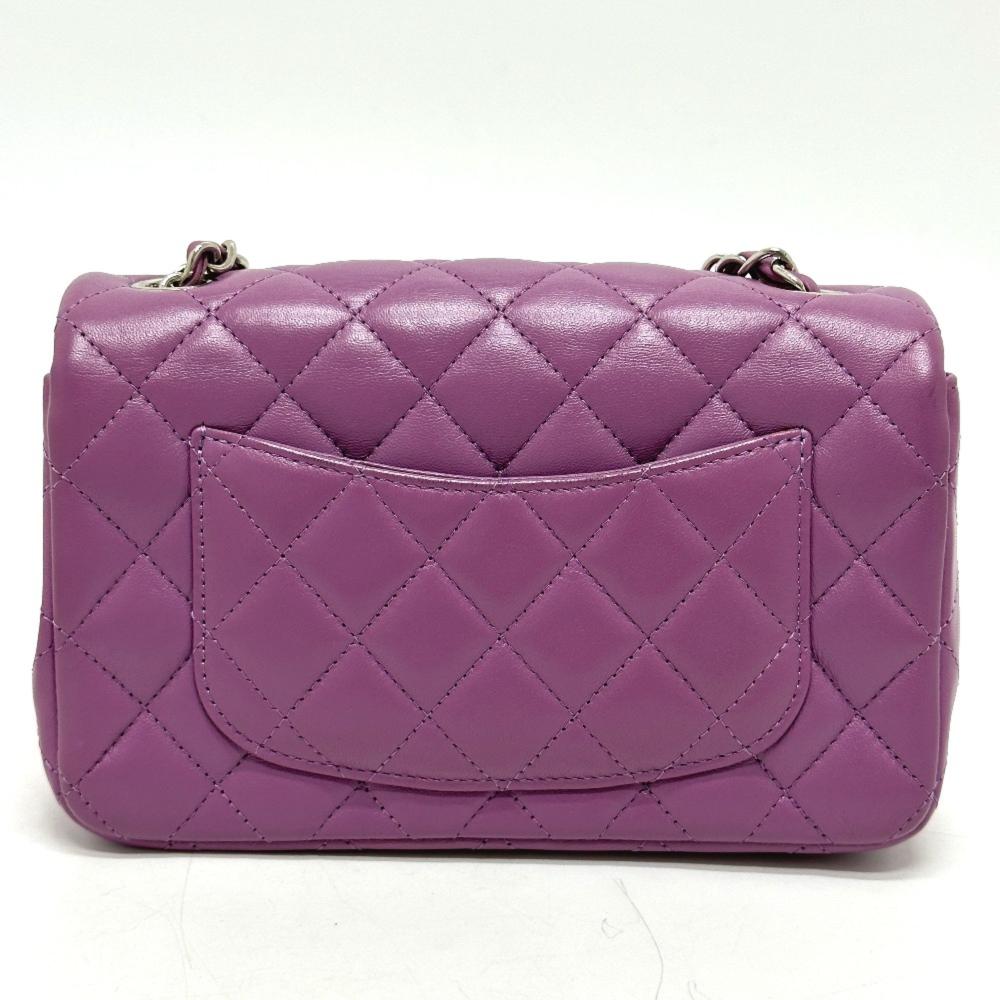 Purple Leather Chanel Shoulder Bag