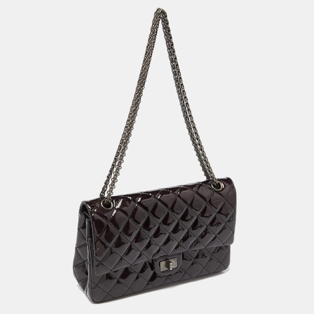 Purple Leather Chanel Flap Bag