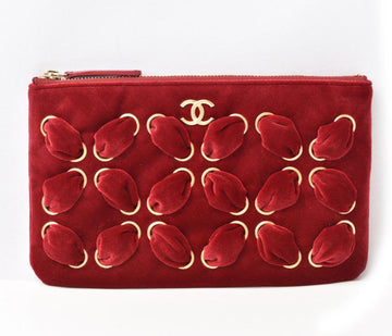 Red Canvas Chanel Pouch