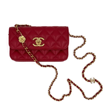 Red Leather Chanel Crossbody Bag