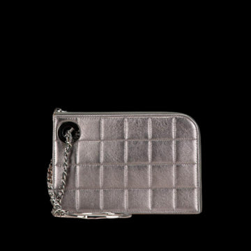 Silver Leather Chanel Chocolate Bar
