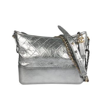 Silver Leather Chanel Shoulder Bag