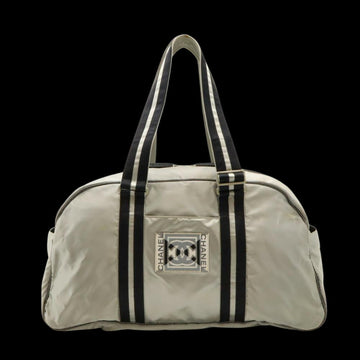 Silver Nylon Chanel Travel Bag