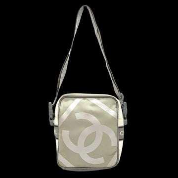 White Canvas Chanel Shoulder Bag