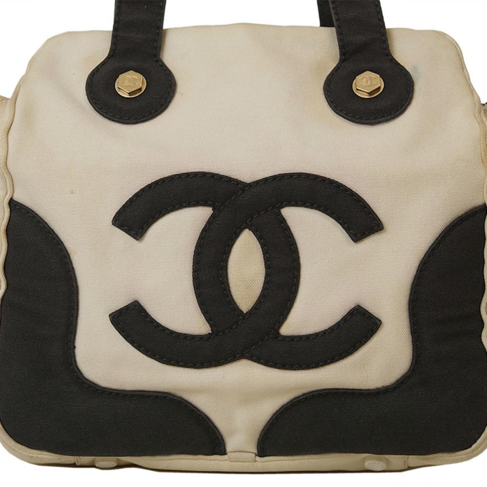 White Canvas Chanel Handbag
