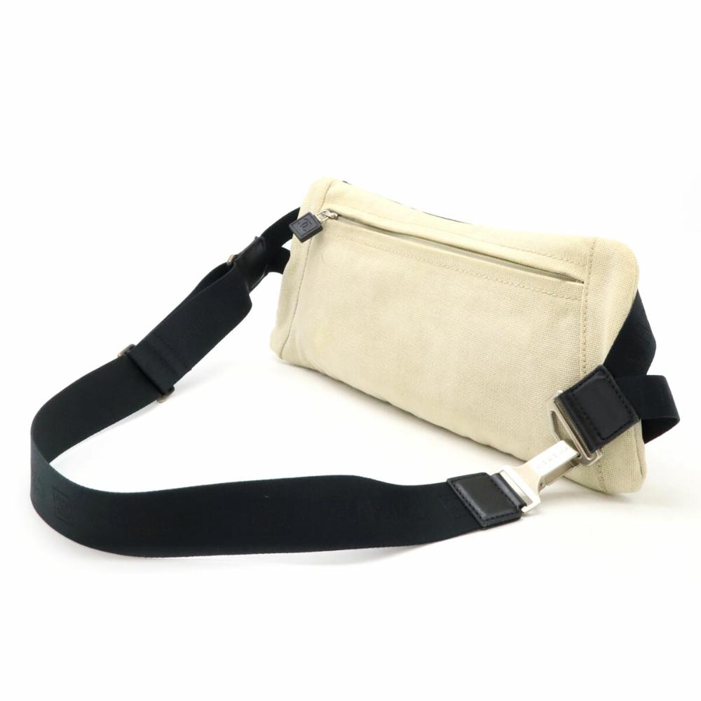White Canvas Chanel Belt Bag