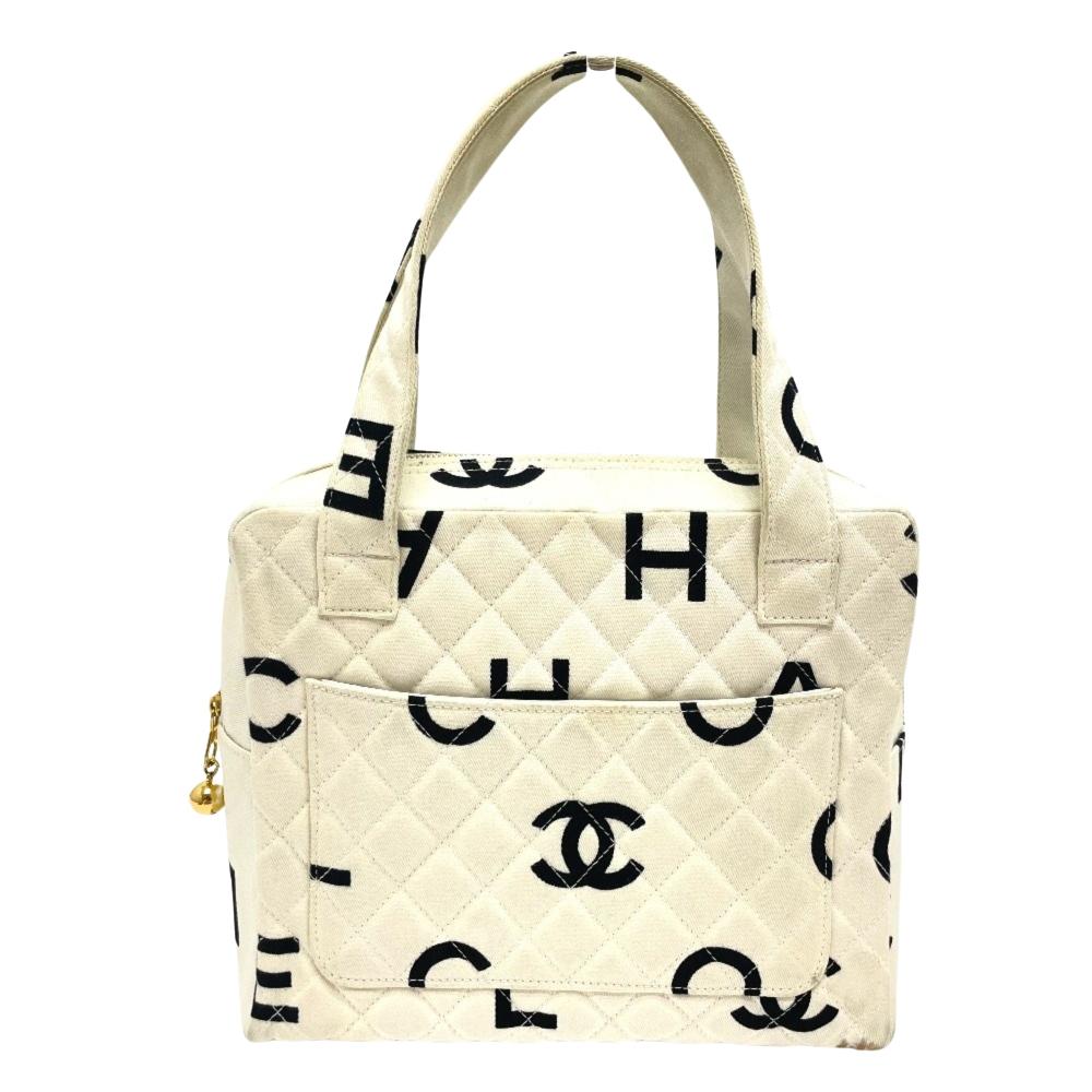 White Cotton Chanel Handbag