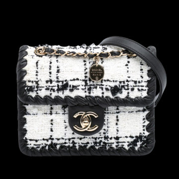 White Fabric Chanel Crossbody Bag