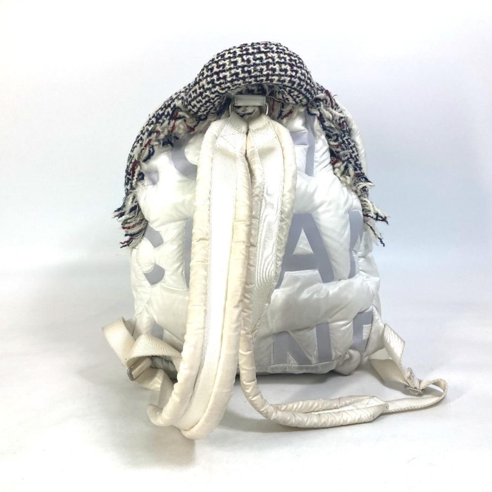 White Fabric Chanel Shoulder Bag