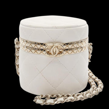 White Leather Chanel Vanity