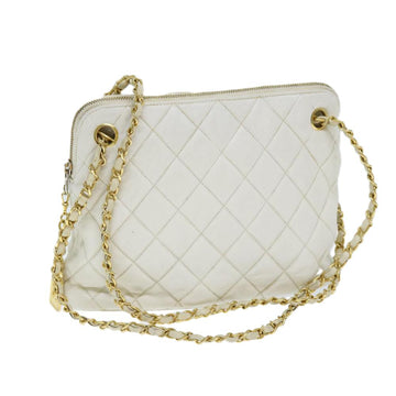 White Leather Chanel Shoulder Bag