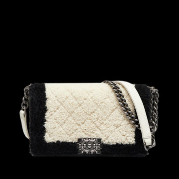 White Leather Chanel Boy Bags