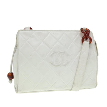 White Leather Chanel Shoulder Bag