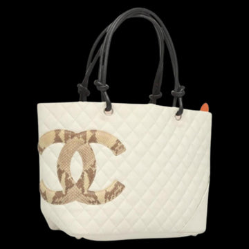 White Leather Chanel Tote