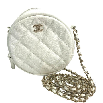 White Leather Chanel Crossbody Bag