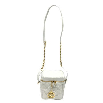 White Leather Chanel Vanity