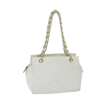 White Leather Chanel Shoulder Bag