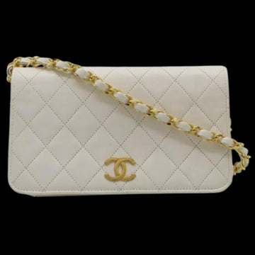 White Leather Chanel Shoulder Bag