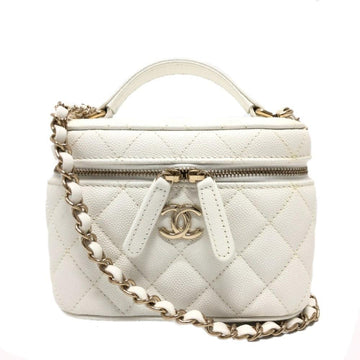White Leather Chanel Handbag