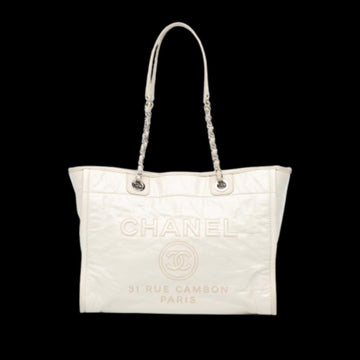 White Leather Chanel Deauville