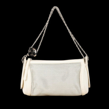White Leather Chanel Shoulder Bag