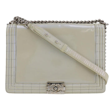 White Leather Chanel Crossbody Bag