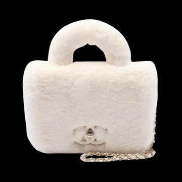 White Leather Chanel Handbag