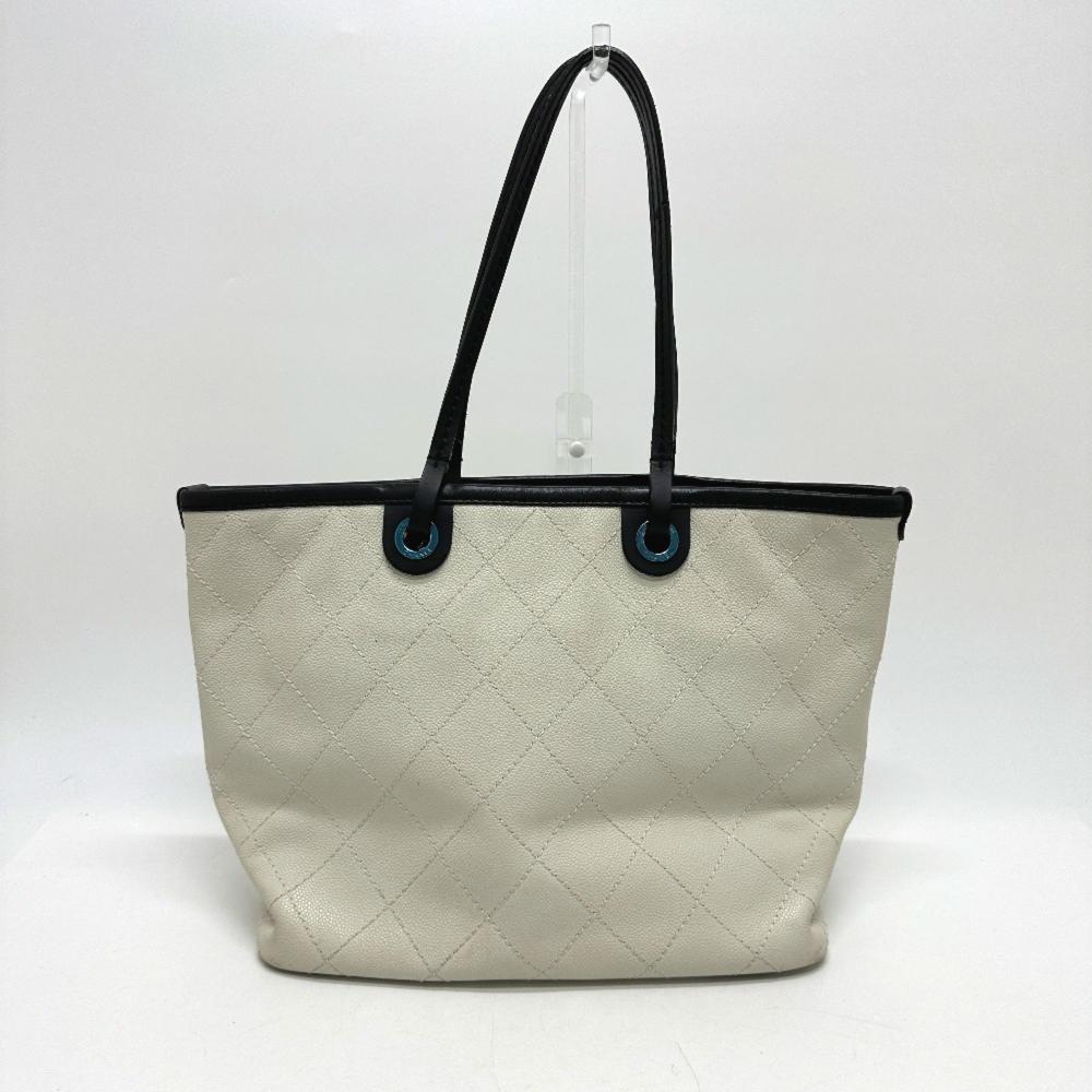 White Leather Chanel Tote