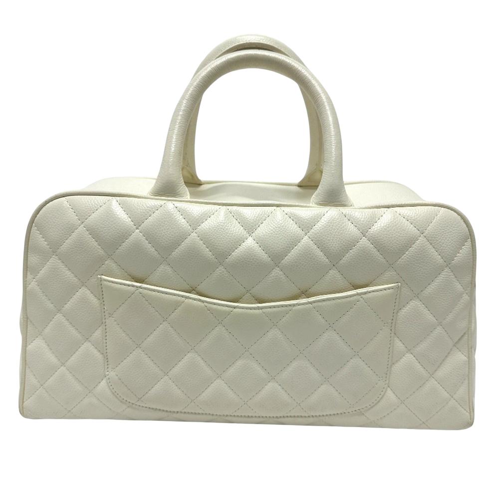 White Leather Chanel Handbag
