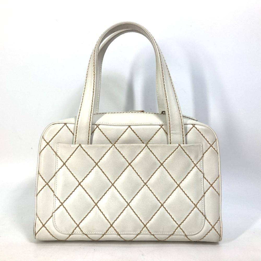 White Leather Chanel Handbag