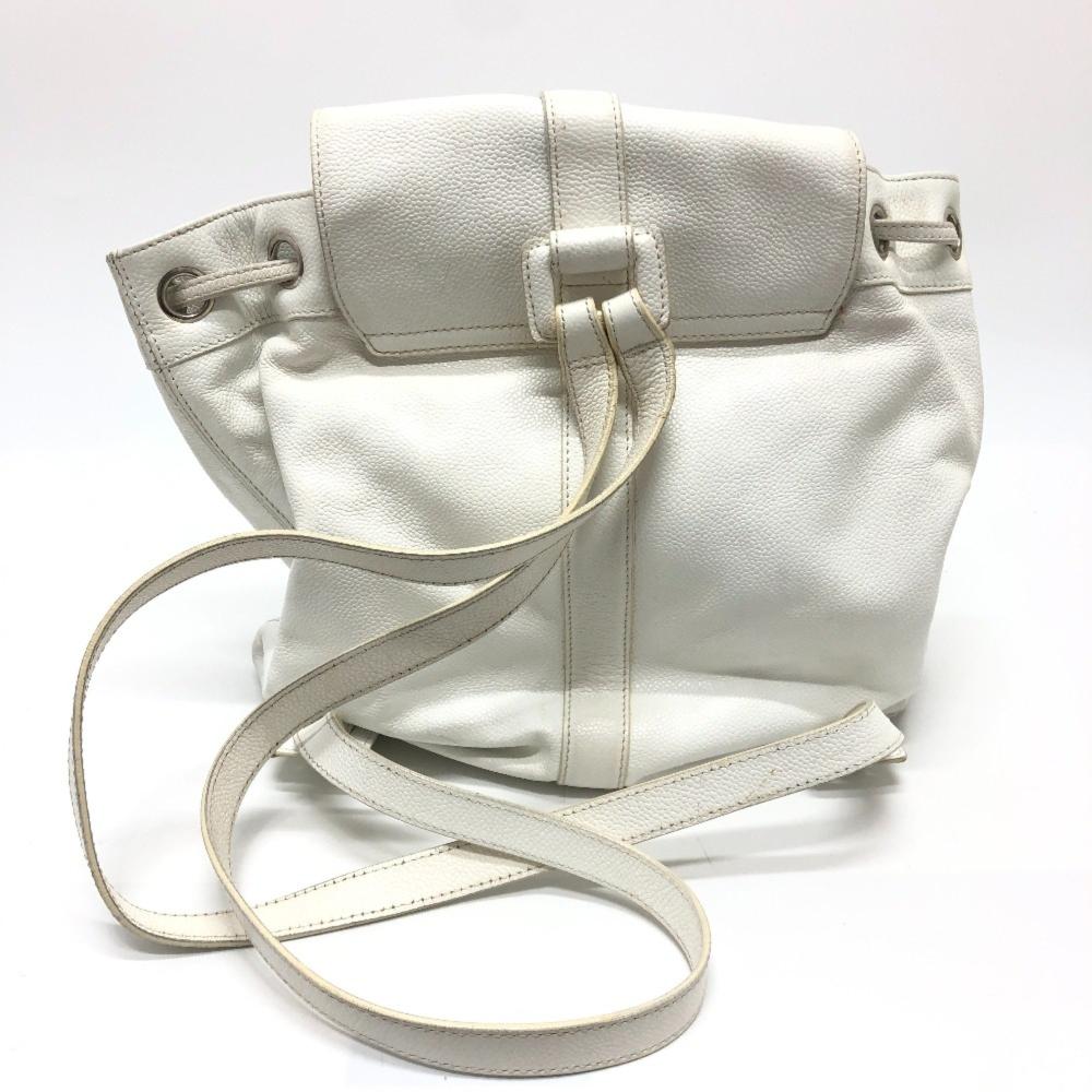White Leather Chanel Backpack
