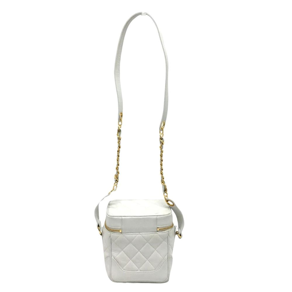 White Leather Chanel Vanity